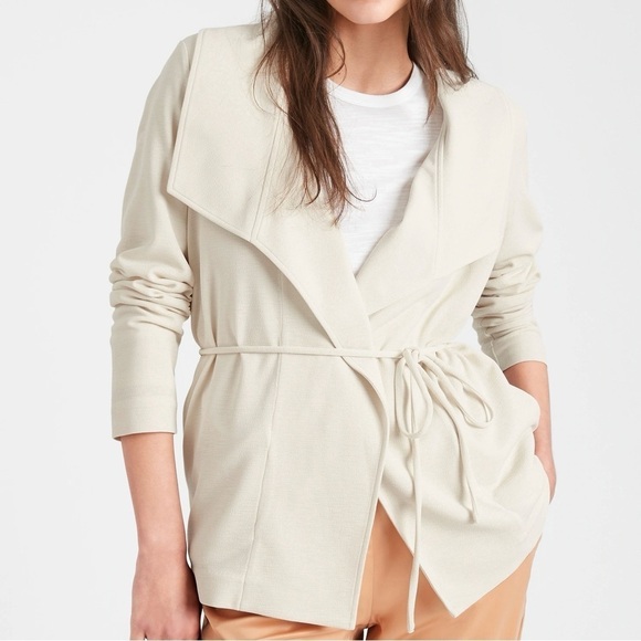 Banana Republic Factory Jackets & Blazers - Banana Republic Petite Drape Front Knit Jacket, Oyster Color‎ - Size XS